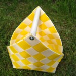 Puunkantokori M, 75 € keltainen-kerman valkoinen, kerman värinen puukahva