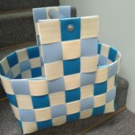 Puukori, semi-L-koko perinteinen malli, vaaleansininen-kirkkaansininen-luonnonvalkoinen,, sininen puukahva